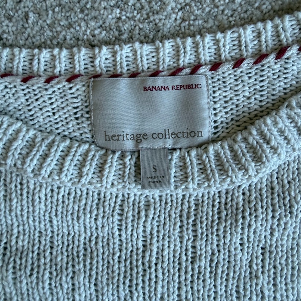 Banana Republic Light Gray Heritage Marled Pullover Sweater - Picture 3 of 6